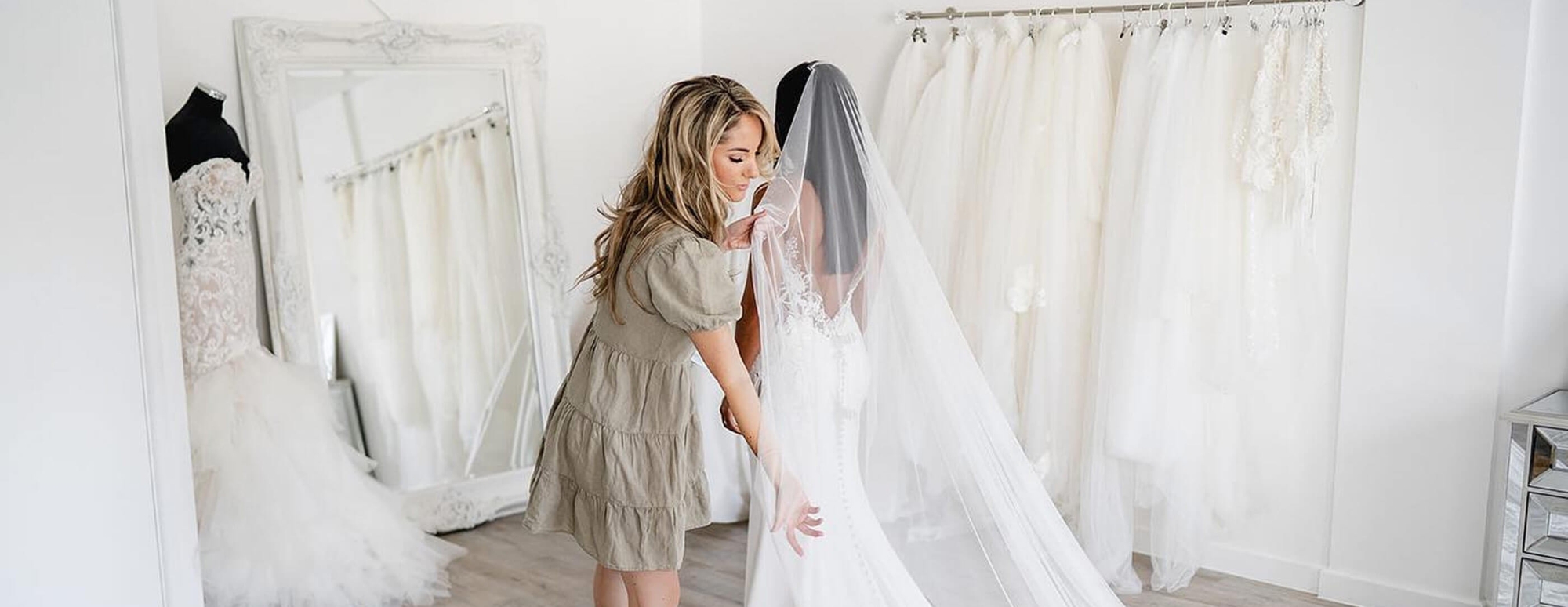 Model wearing a bridal dress