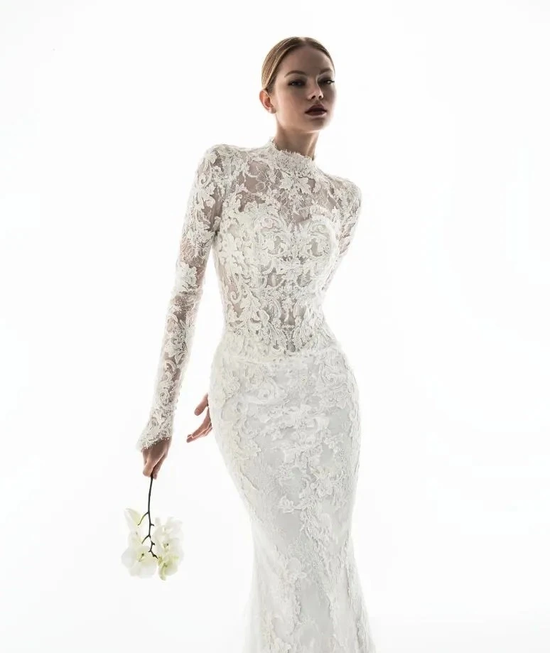 Model wearing a Enzoani gown